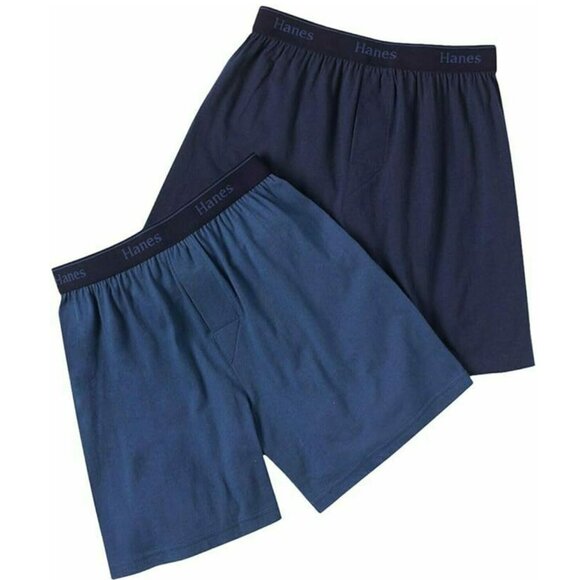 NEW Hanes 2 Packs Knit Woven Jersey Classics Boxer Shorts 4 Pair Boys S 6 8 NWT - Picture 2 of 2